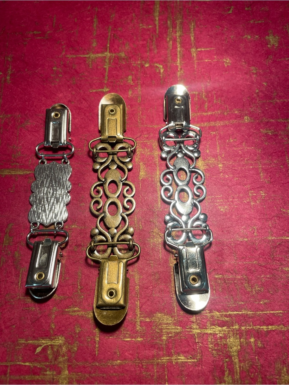 Decorative Metal Cardigan Clips - Set of 3 - Picture 2 of 5